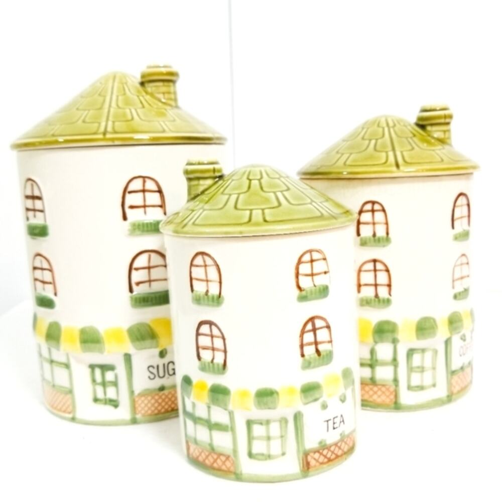 Vintage Parisian cottages 3 canister set